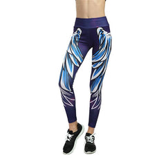 CHRLEISURE 2019 New Leggings Women Wing Printing Fashion Fitness Legging High Waist Polyester Breathable Sports Leggings