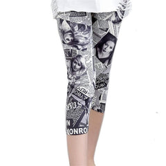 VISNXGI Floral Printing Capris Leggings Lady's Casual Stretched Graffiti Tie dyed Elastic Cropped Trousers Summer Women Legging