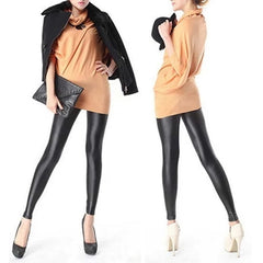 1pc Women Girl's Sexy Black Faux PU Leather Leggings Women Skinny Pencil Pants Trousers